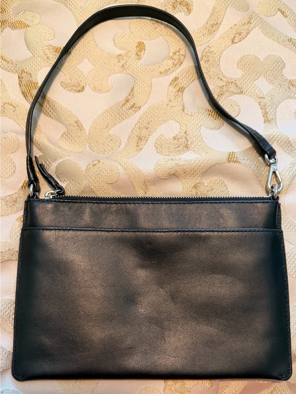 Michael Kors Black Leather MK Mini Shoulder Bag - Picture 2 of 2
